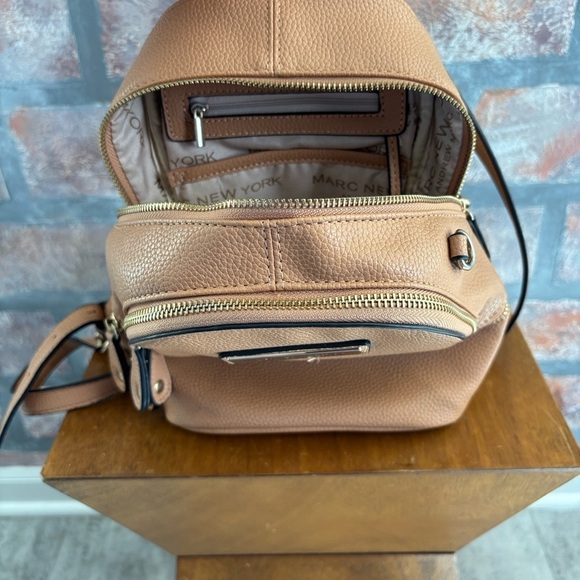 Marc New York Brown Vegan Leather Backpack - Picture 8 of 13